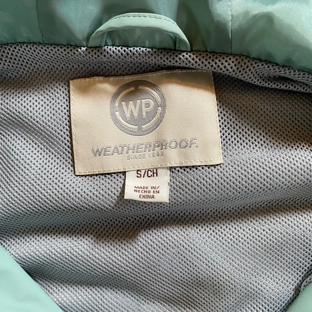 Light green, waterproof raincoat